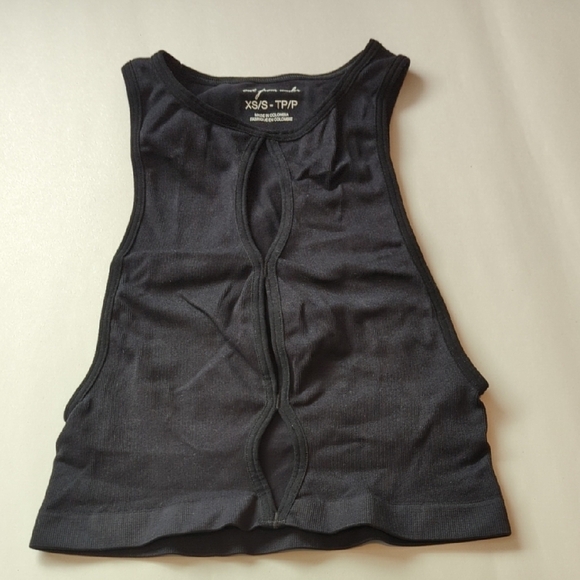 Out From Under Urban Outfitters Black Crop Tank Top Peek A Boo XS/S High Neck - Picture 1 of 6